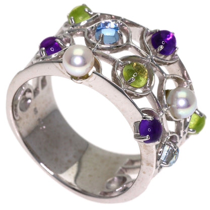 MIKIMOTO Pearl Pearl colored stones Ring K18 White Gold Ladies [Used]