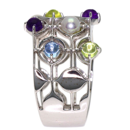 MIKIMOTO Pearl Pearl colored stones Ring K18 White Gold Ladies [Used]