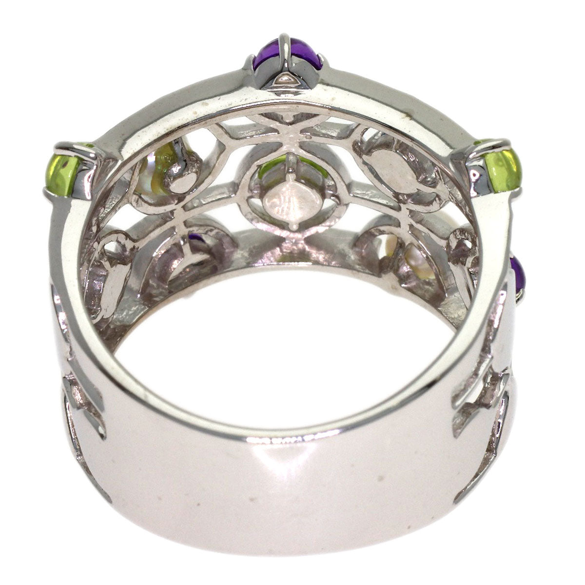 MIKIMOTO Pearl Pearl colored stones Ring K18 White Gold Ladies [Used]