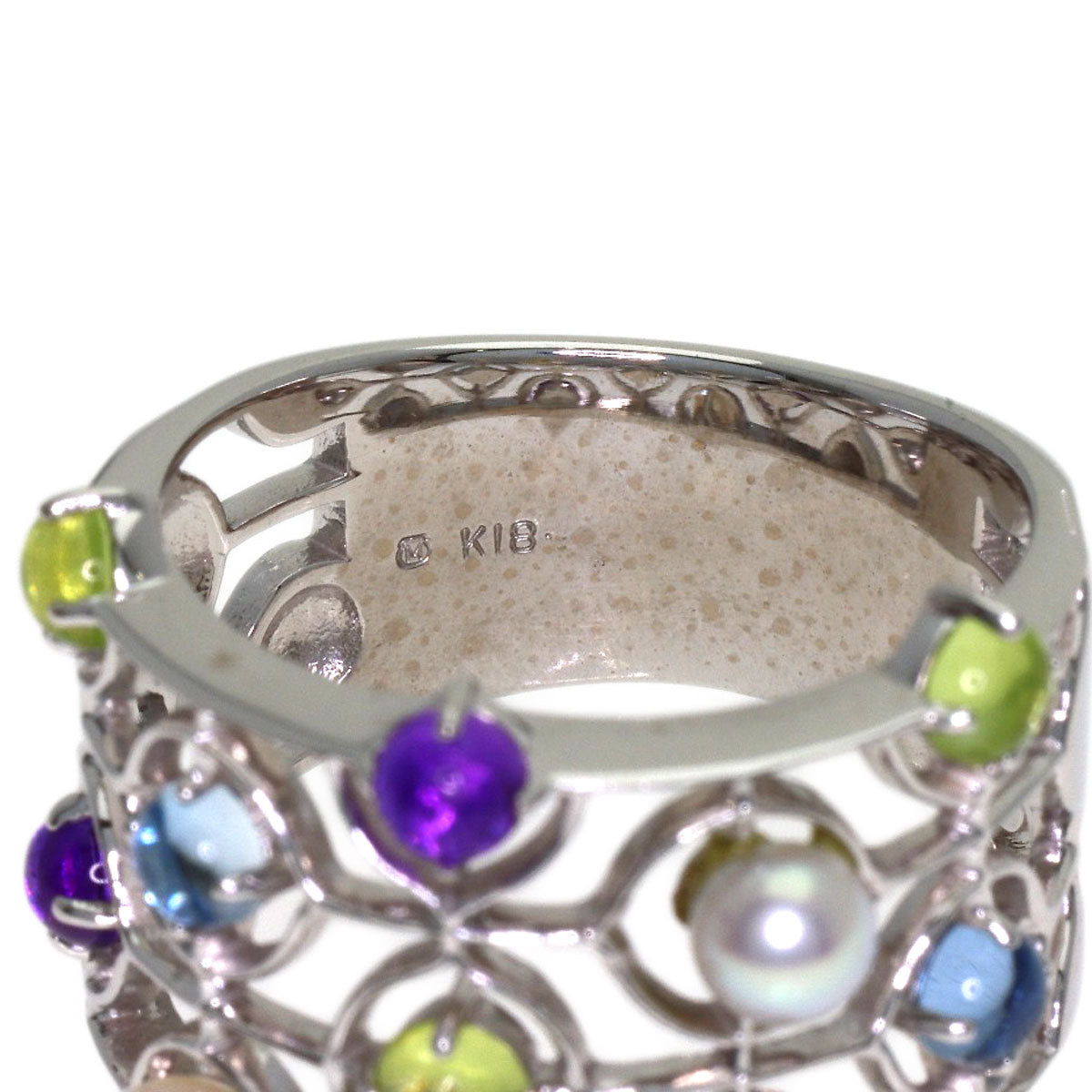 MIKIMOTO Pearl Pearl colored stones Ring K18 White Gold Ladies [Used]