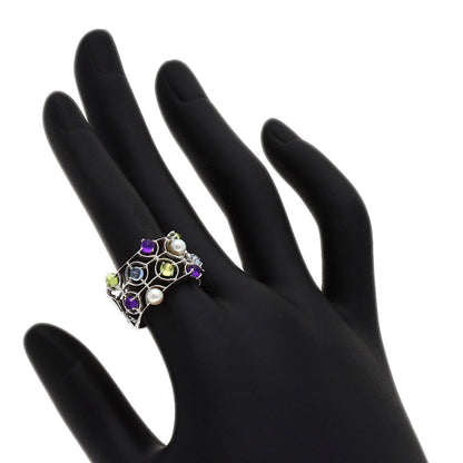 MIKIMOTO Pearl Pearl colored stones Ring K18 White Gold Ladies [Used]