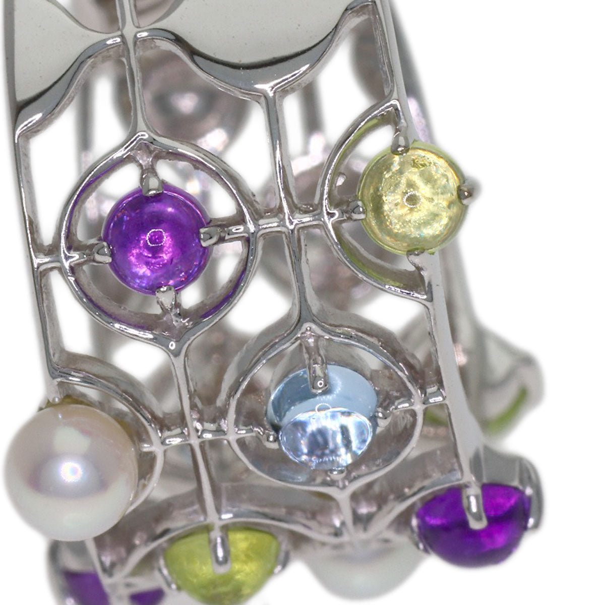 MIKIMOTO Pearl Pearl colored stones Ring K18 White Gold Ladies [Used]