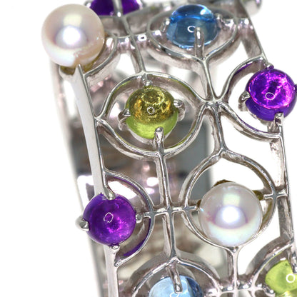 MIKIMOTO Pearl Pearl colored stones Ring K18 White Gold Ladies [Used]