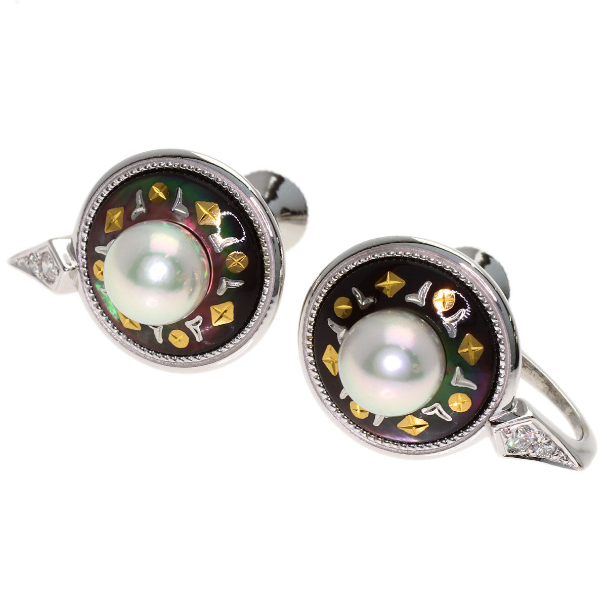 MIKIMOTO Pikuwe Pearl Pearl Earring K18 White Gold Ladies [Used]