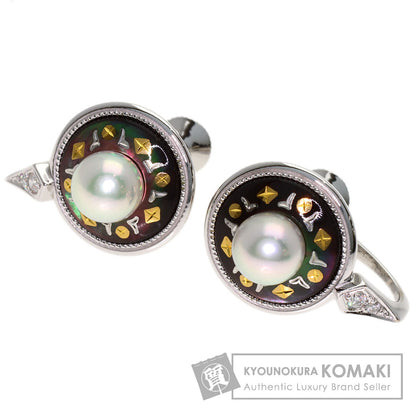 MIKIMOTO Pikuwe Pearl Pearl Earring K18 White Gold Ladies [Used]