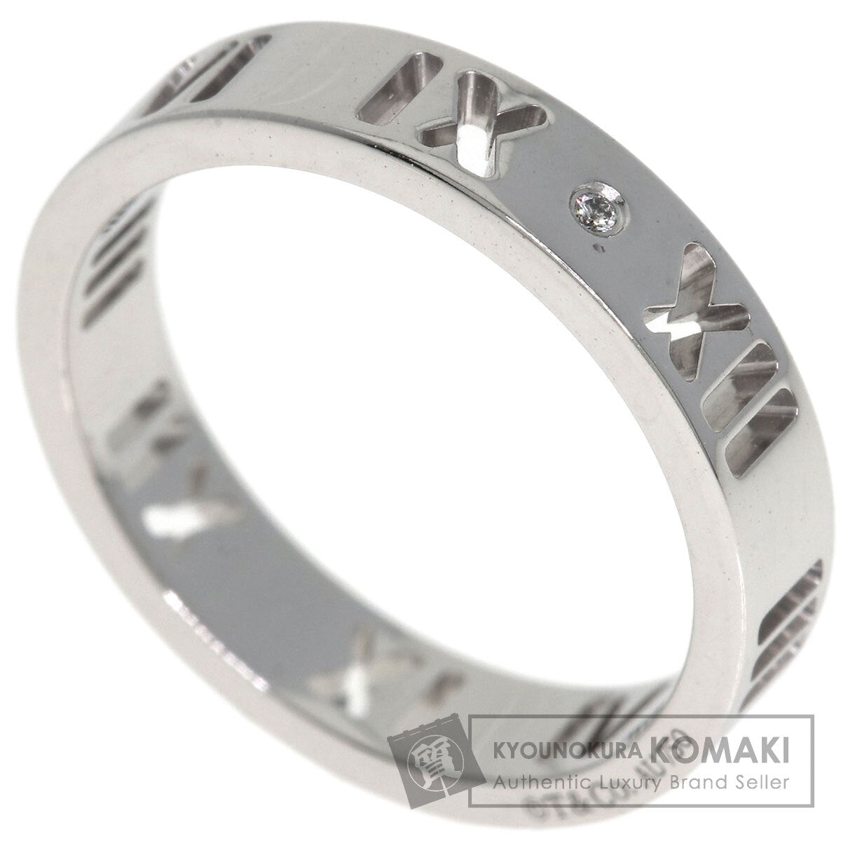 TIFFANY&Co. Atlas Pierced 4P Diamond Ring K18 White Gold Ladies [Used]