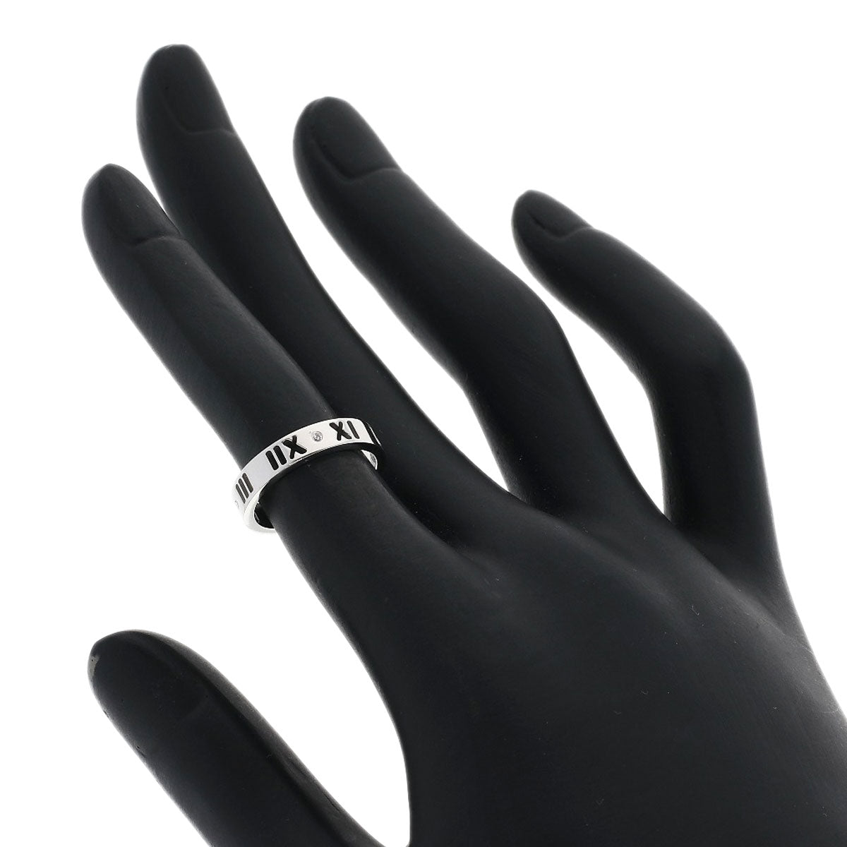 TIFFANY&Co. Atlas Pierced 4P Diamond Ring K18 White Gold Ladies [Used]