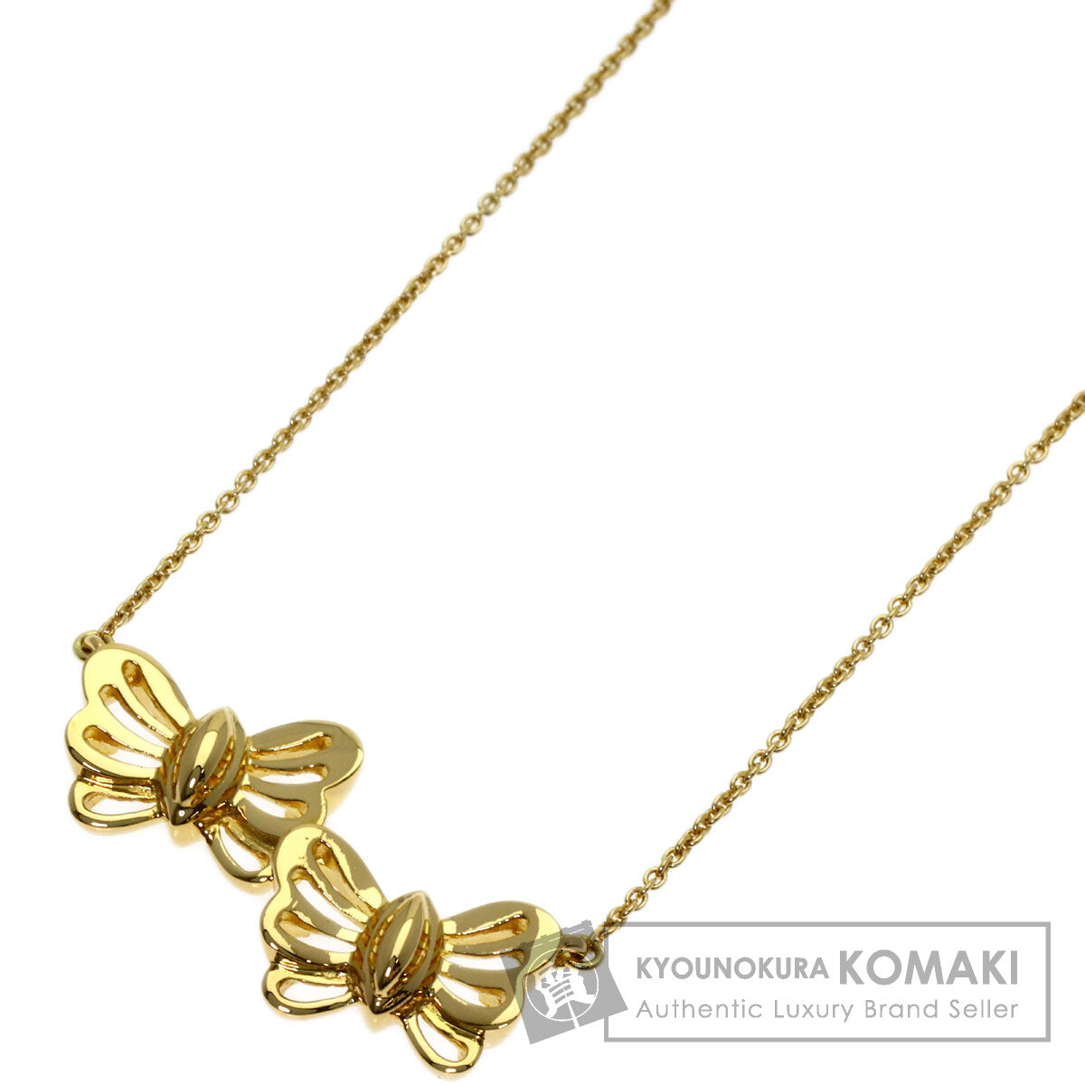 TIFFANY&Co. Double Butterfly Necklace K18 Yellow Gold Ladies [Used]