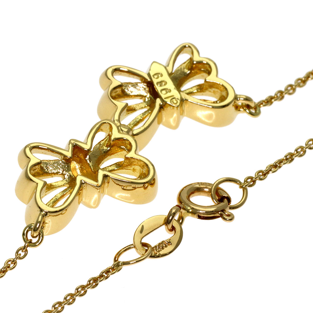 TIFFANY&Co. Double Butterfly Necklace K18 Yellow Gold Ladies [Used]