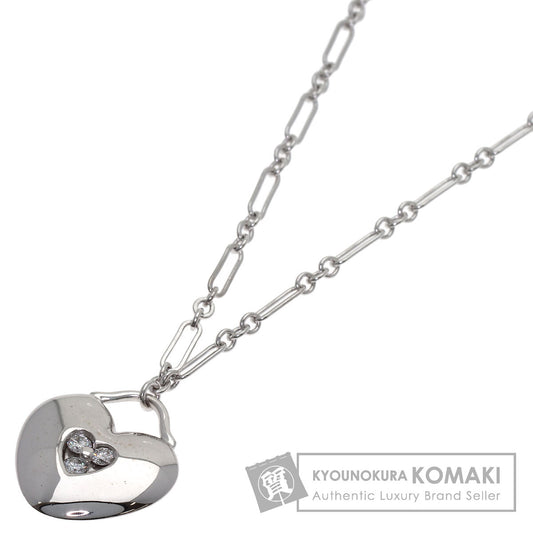 TIFFANY&Co. Heart 3P Diamond Necklace K18 White Gold Ladies [Used]