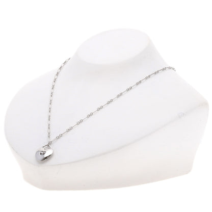 TIFFANY&Co. Heart 3P Diamond Necklace K18 White Gold Ladies [Used]