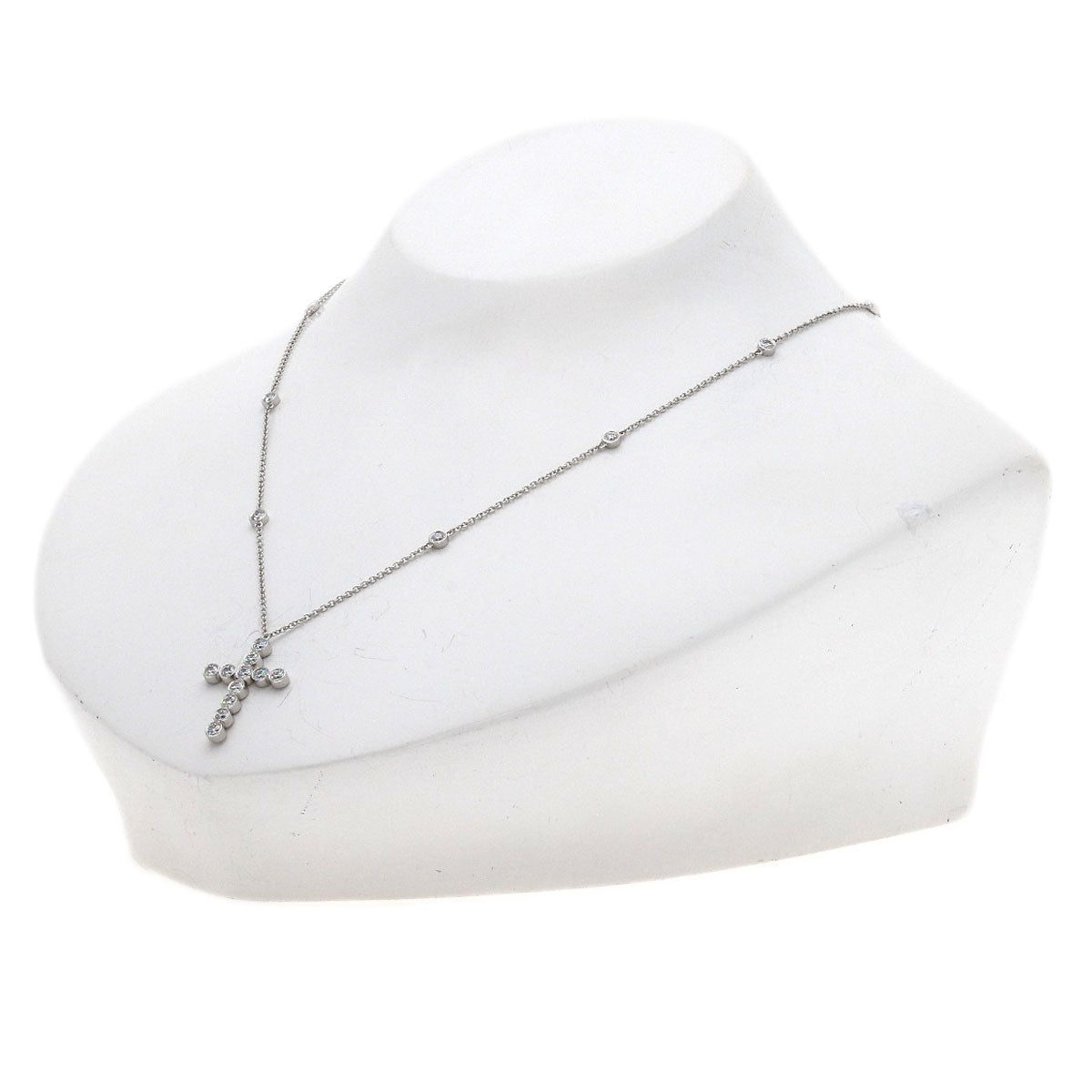 TIFFANY&Co. Jazz Cross Diamond Necklace Platinum PT950 Ladies [Used]
