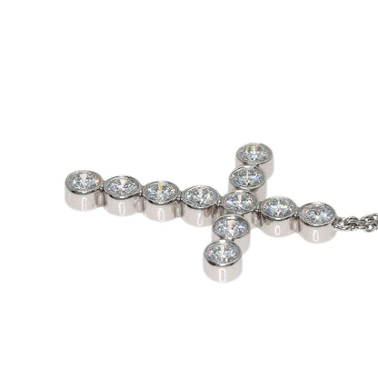 TIFFANY&Co. Jazz Cross Diamond Necklace Platinum PT950 Ladies [Used]