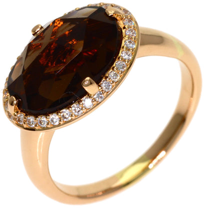 Ponte Vecchio Smoky Quartz Diamond Ring K18 Pink Gold Ladies [Used]