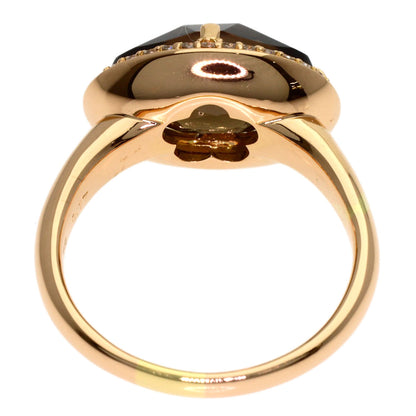 Ponte Vecchio Smoky Quartz Diamond Ring K18 Pink Gold Ladies [Used]