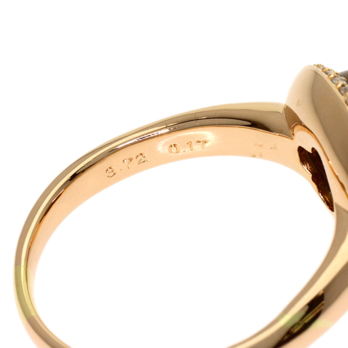 Ponte Vecchio Smoky Quartz Diamond Ring K18 Pink Gold Ladies [Used]