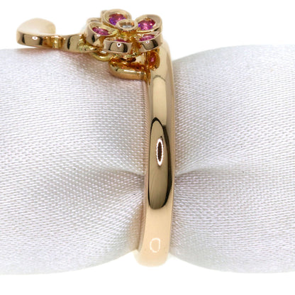 Ponte Vecchio Initial M Pink Sapphire Diamond Ring K18 Pink Gold Ladies [Used]