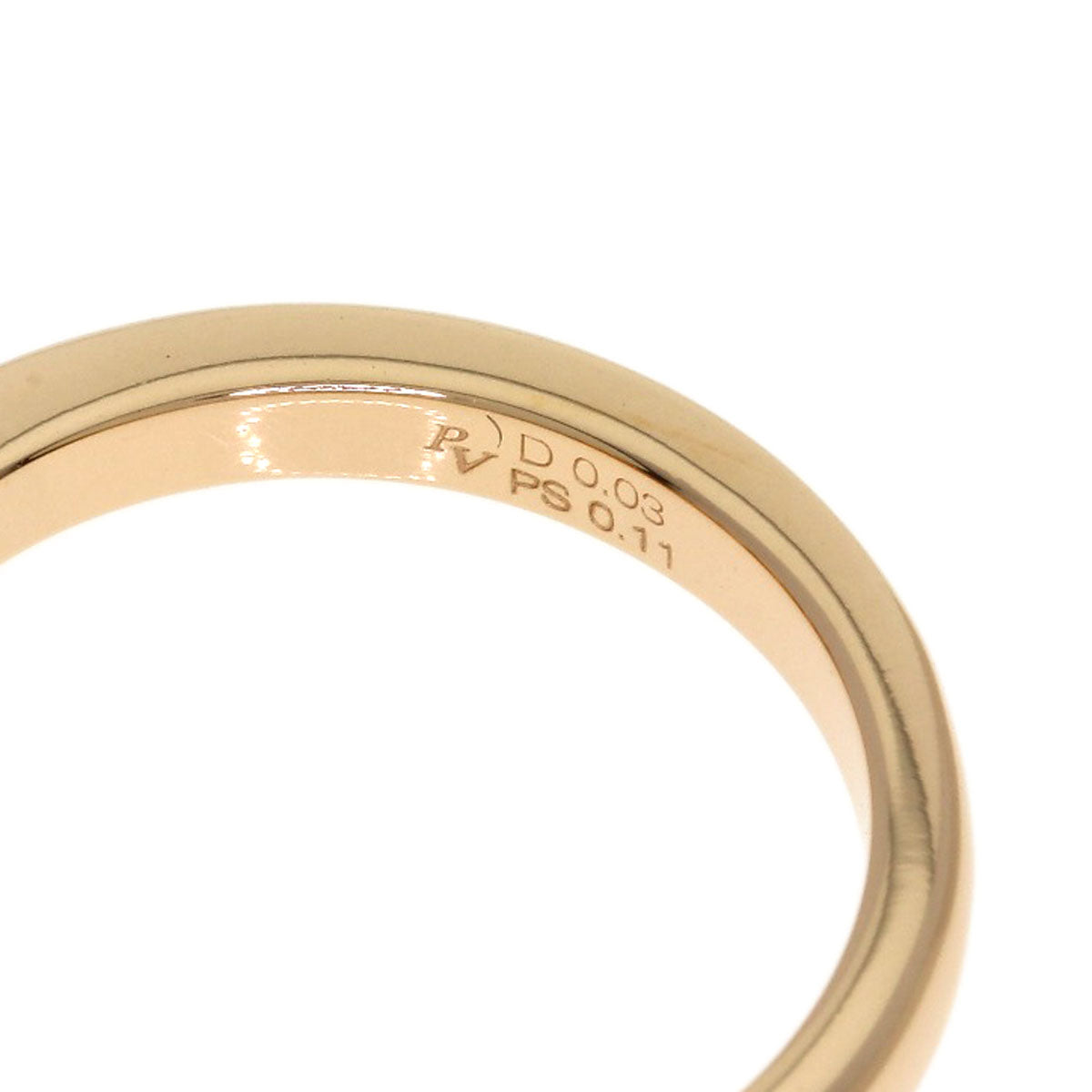 Ponte Vecchio Initial M Pink Sapphire Diamond Ring K18 Pink Gold Ladies [Used]