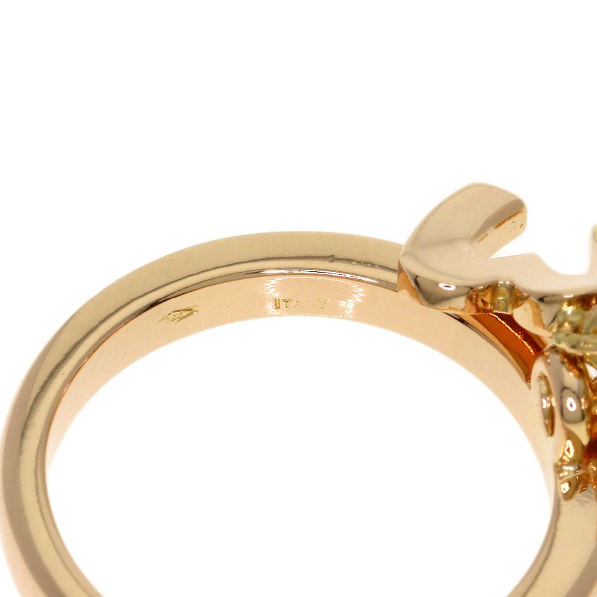Ponte Vecchio Initial M Pink Sapphire Diamond Ring K18 Pink Gold Ladies [Used]