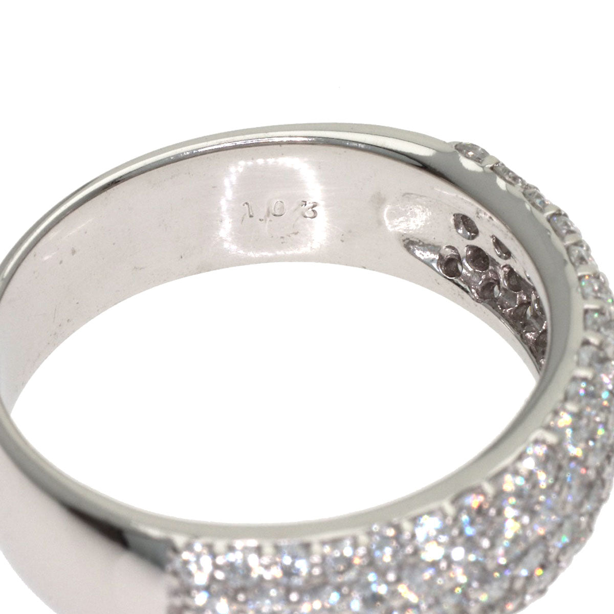 Ponte Vecchio Pave Diamond Ring K18 White Gold Ladies [Used]