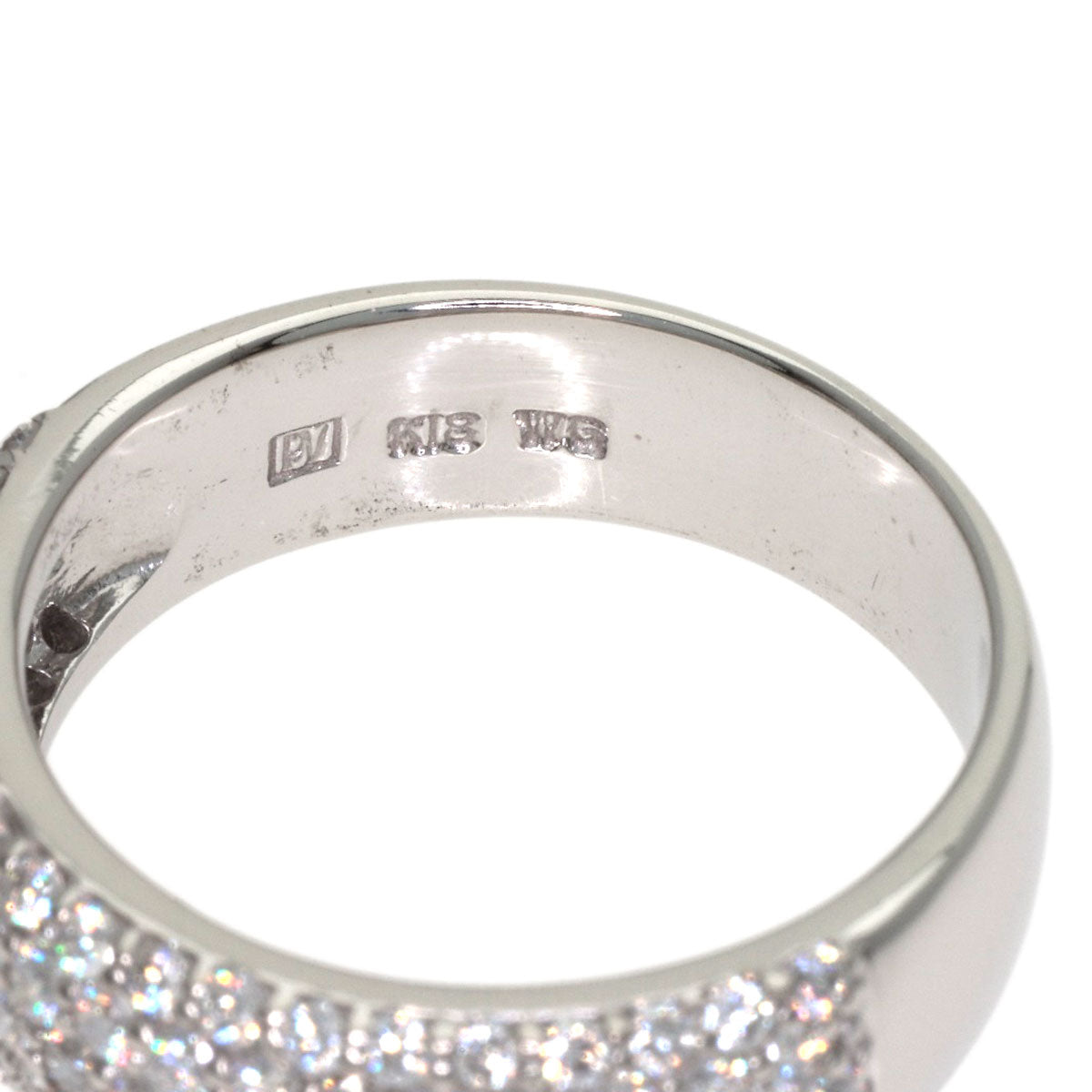 Ponte Vecchio Pave Diamond Ring K18 White Gold Ladies [Used]