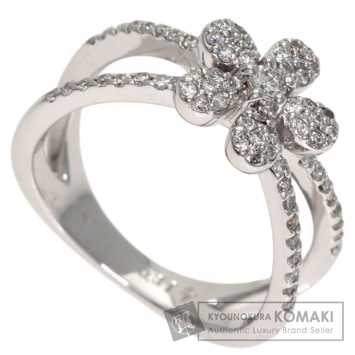 Ponte Vecchio Flower Diamond Ring K18 White Gold Ladies [Used]