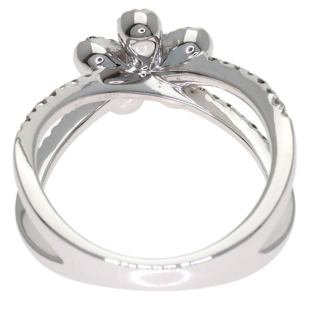 Ponte Vecchio Flower Diamond Ring K18 White Gold Ladies [Used]