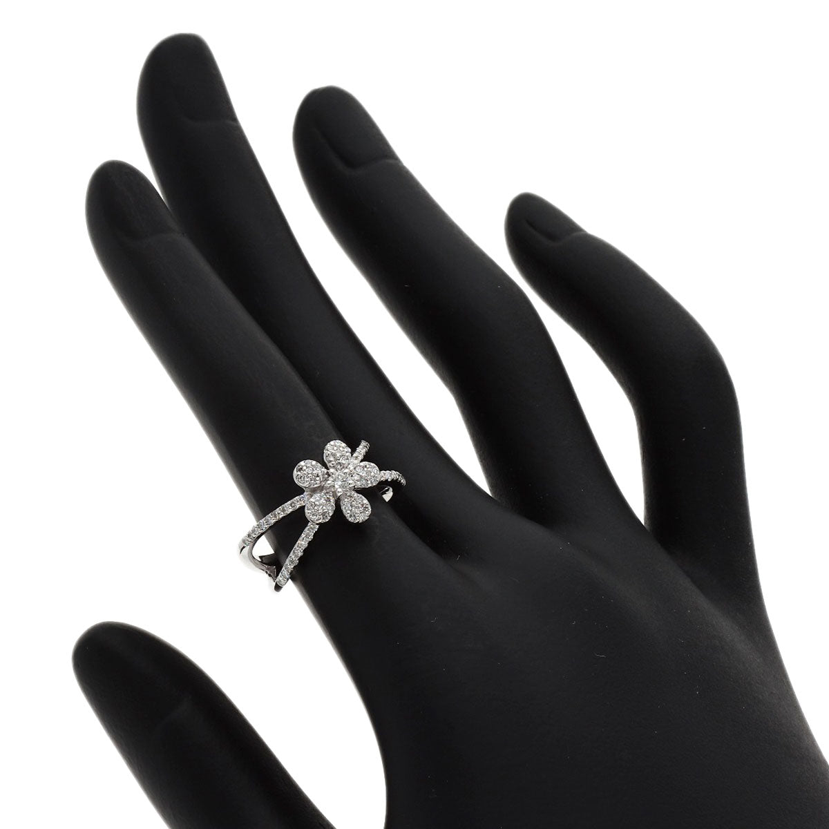 Ponte Vecchio Flower Diamond Ring K18 White Gold Ladies [Used]