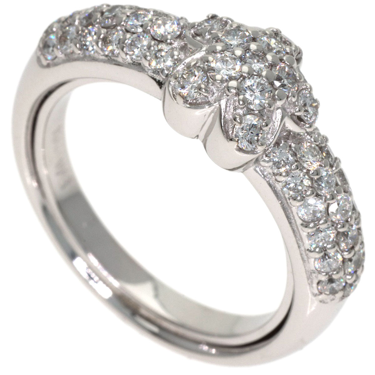 Ponte Vecchio Flower Diamond Ring K18 White Gold Ladies [Used]