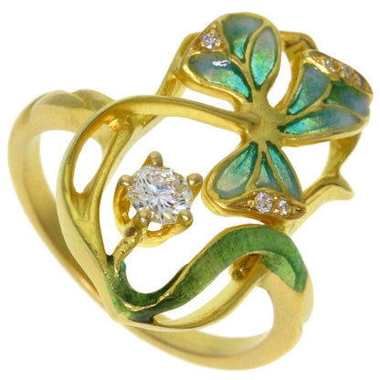 MASRIERA Enamel Diamond Ring K18 Yellow Gold Ladies [Used]