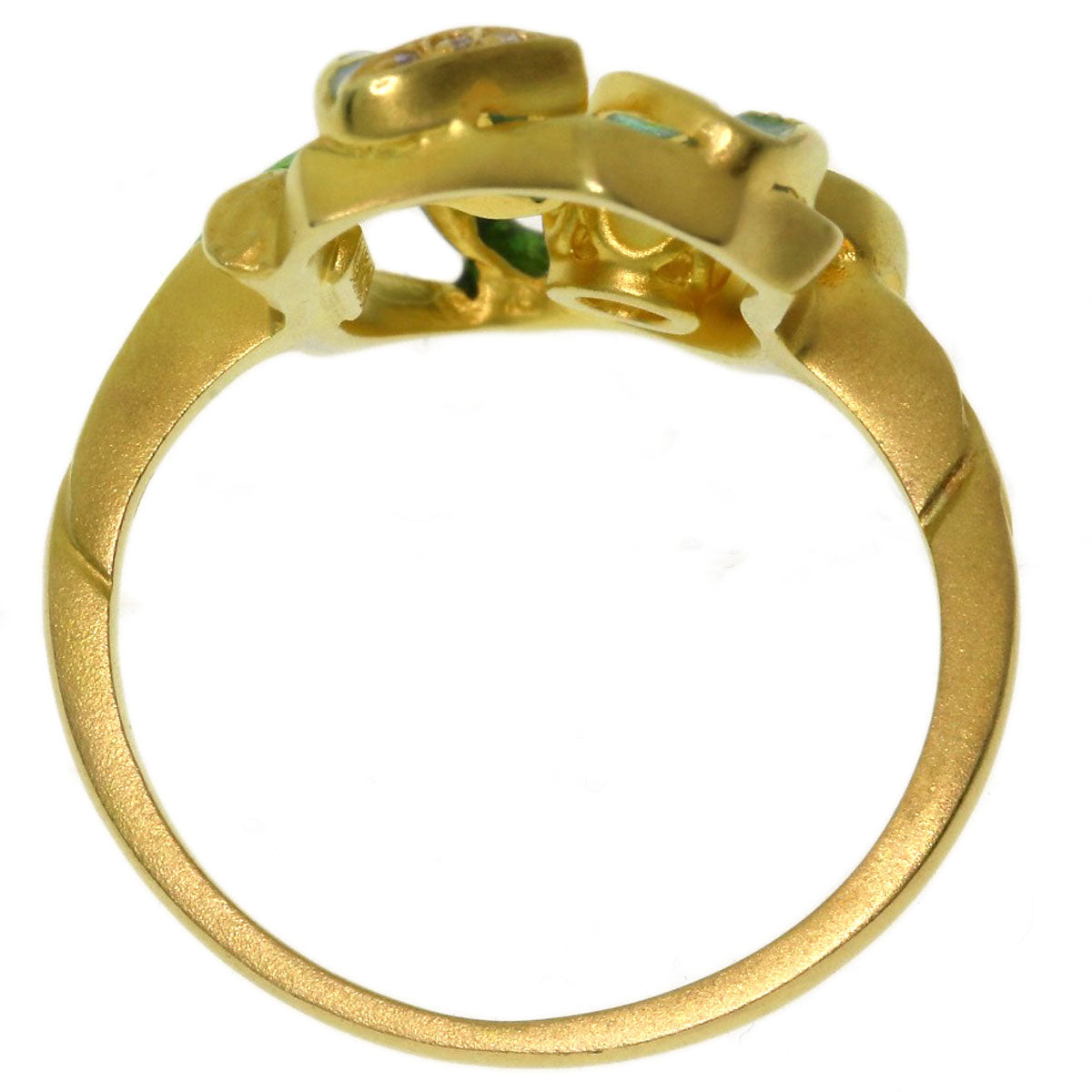MASRIERA Enamel Diamond Ring K18 Yellow Gold Ladies [Used]