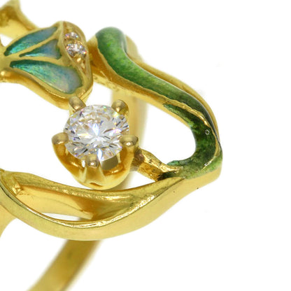MASRIERA Enamel Diamond Ring K18 Yellow Gold Ladies [Used]
