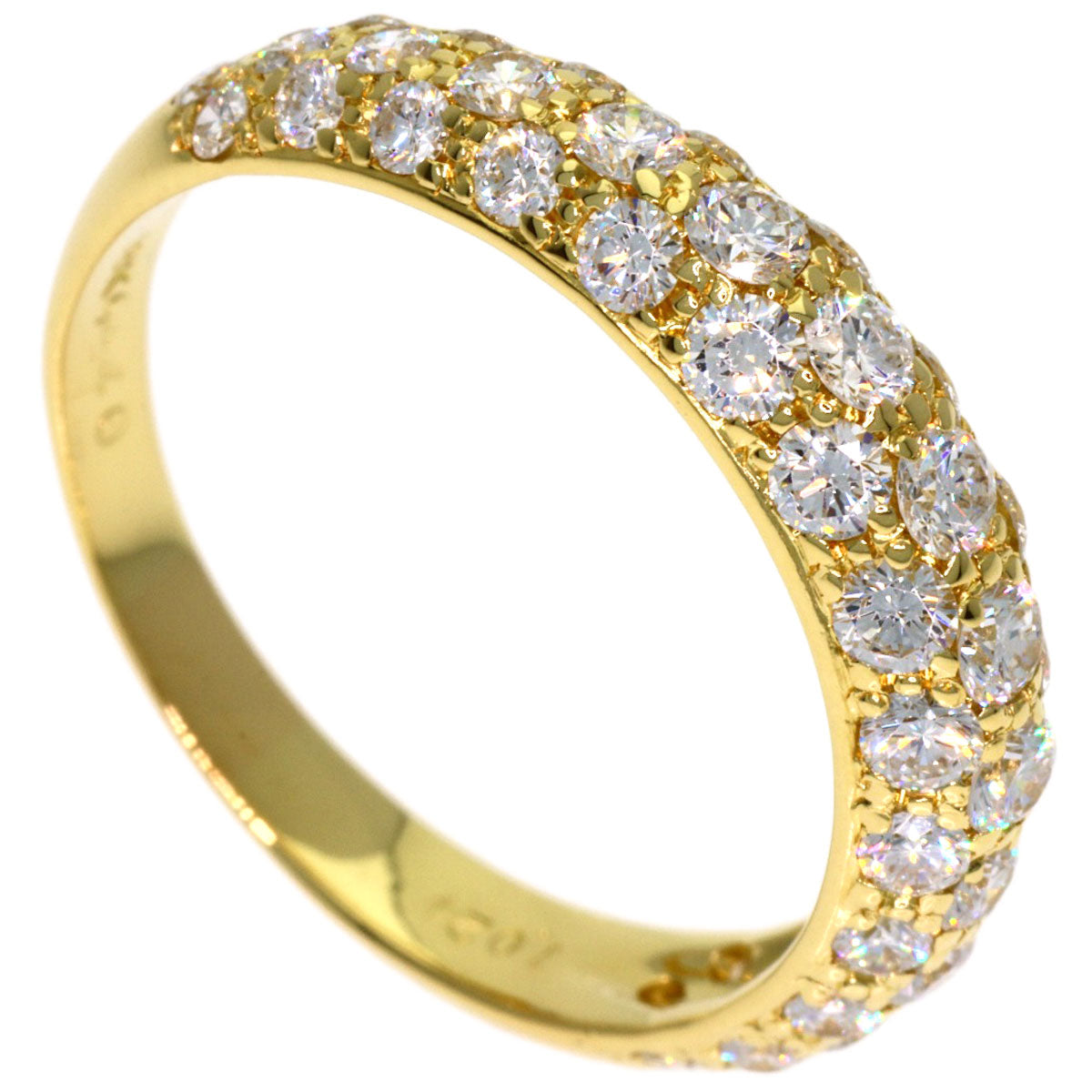 Gimel Diamond Ring K18 Yellow Gold Ladies [Used]
