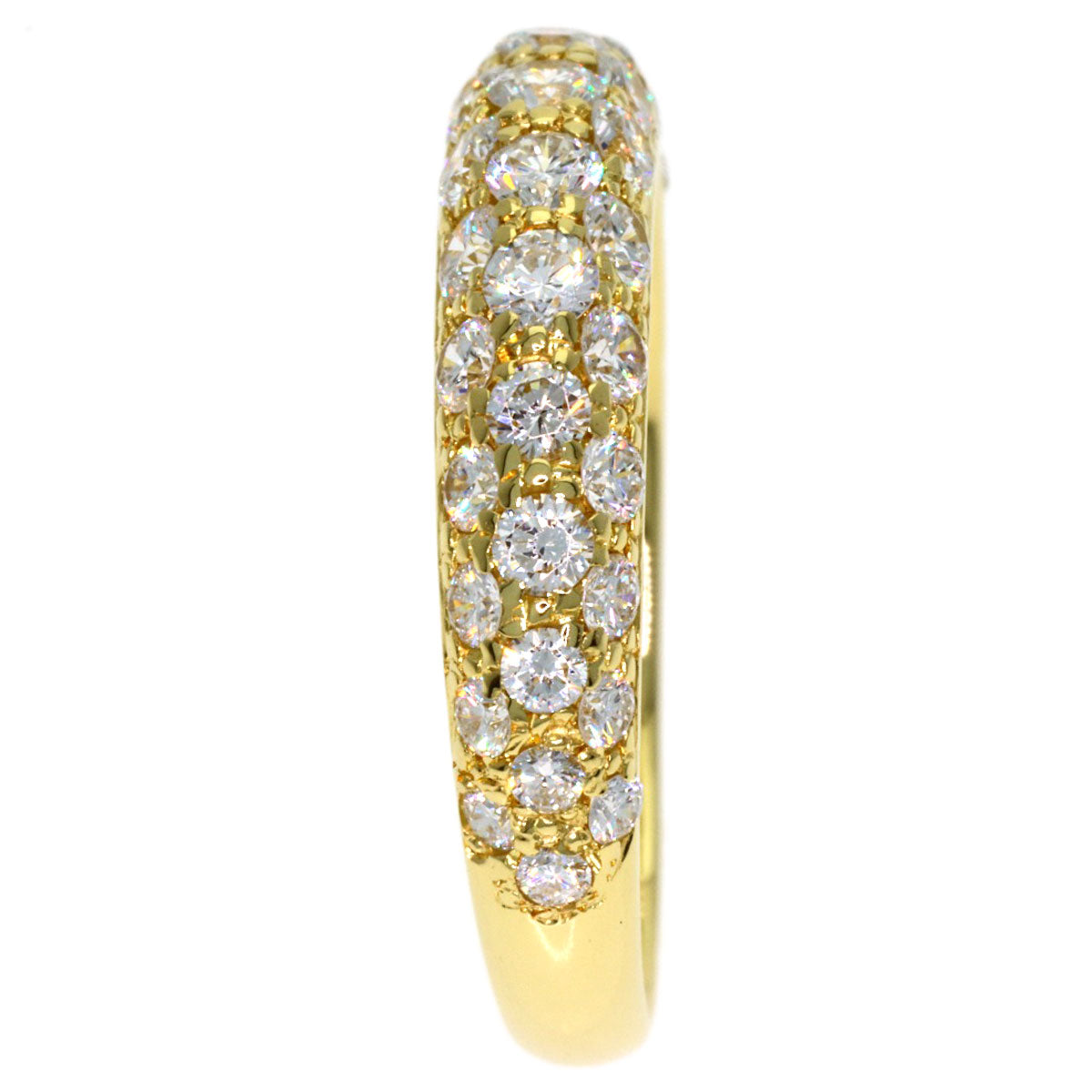 Gimel Diamond Ring K18 Yellow Gold Ladies [Used]