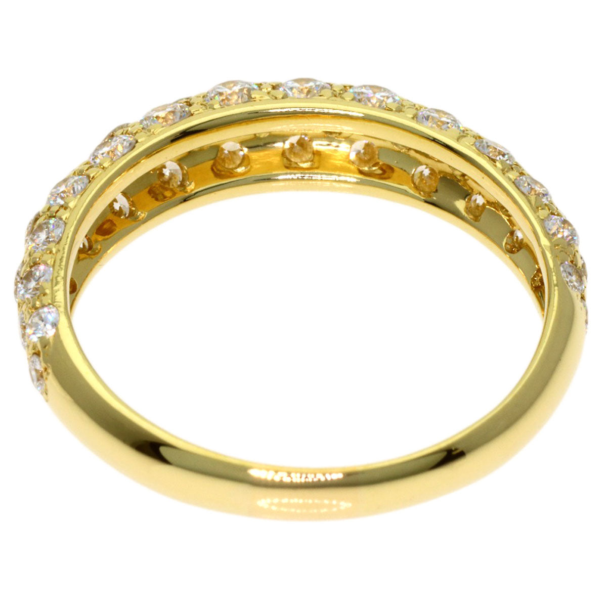 Gimel Diamond Ring K18 Yellow Gold Ladies [Used]