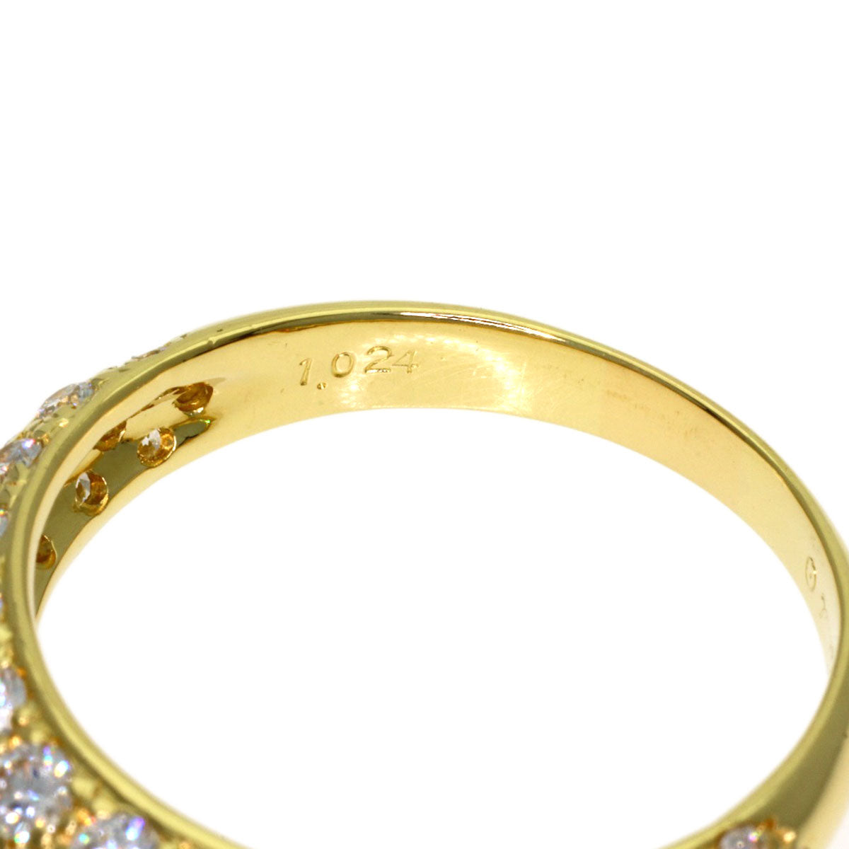 Gimel Diamond Ring K18 Yellow Gold Ladies [Used]