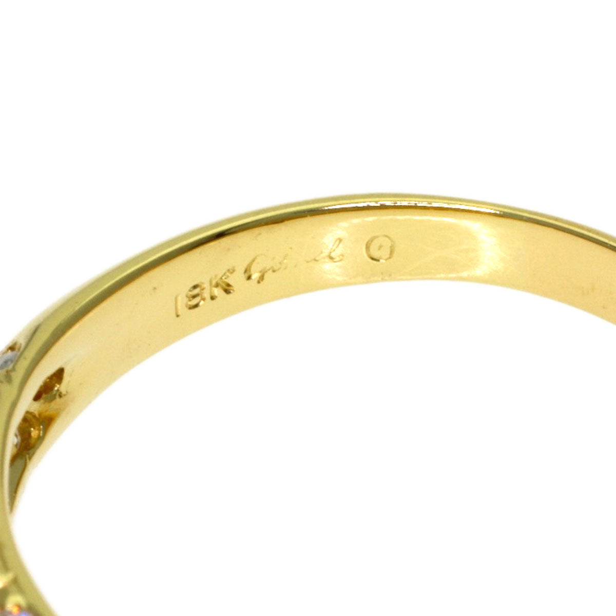 Gimel Diamond Ring K18 Yellow Gold Ladies [Used]