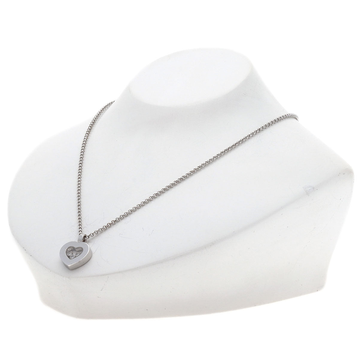Chopard Happy diamond heart Necklace K18 White Gold Ladies [Used]
