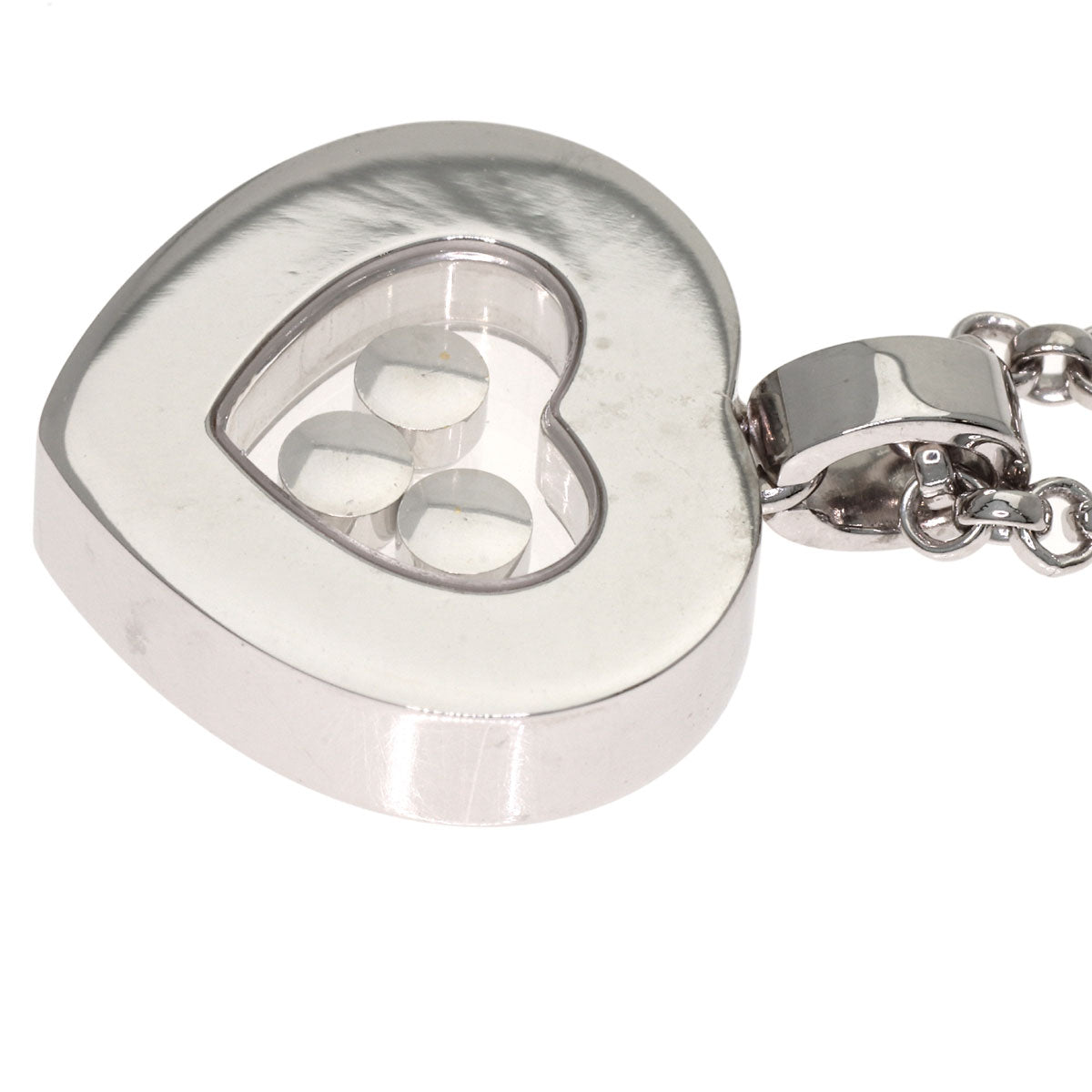 Chopard Happy diamond heart Necklace K18 White Gold Ladies [Used]