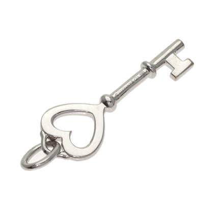 TIFFANY&Co. Heart Key Diamond Pendant top K18 White Gold Ladies [Used]
