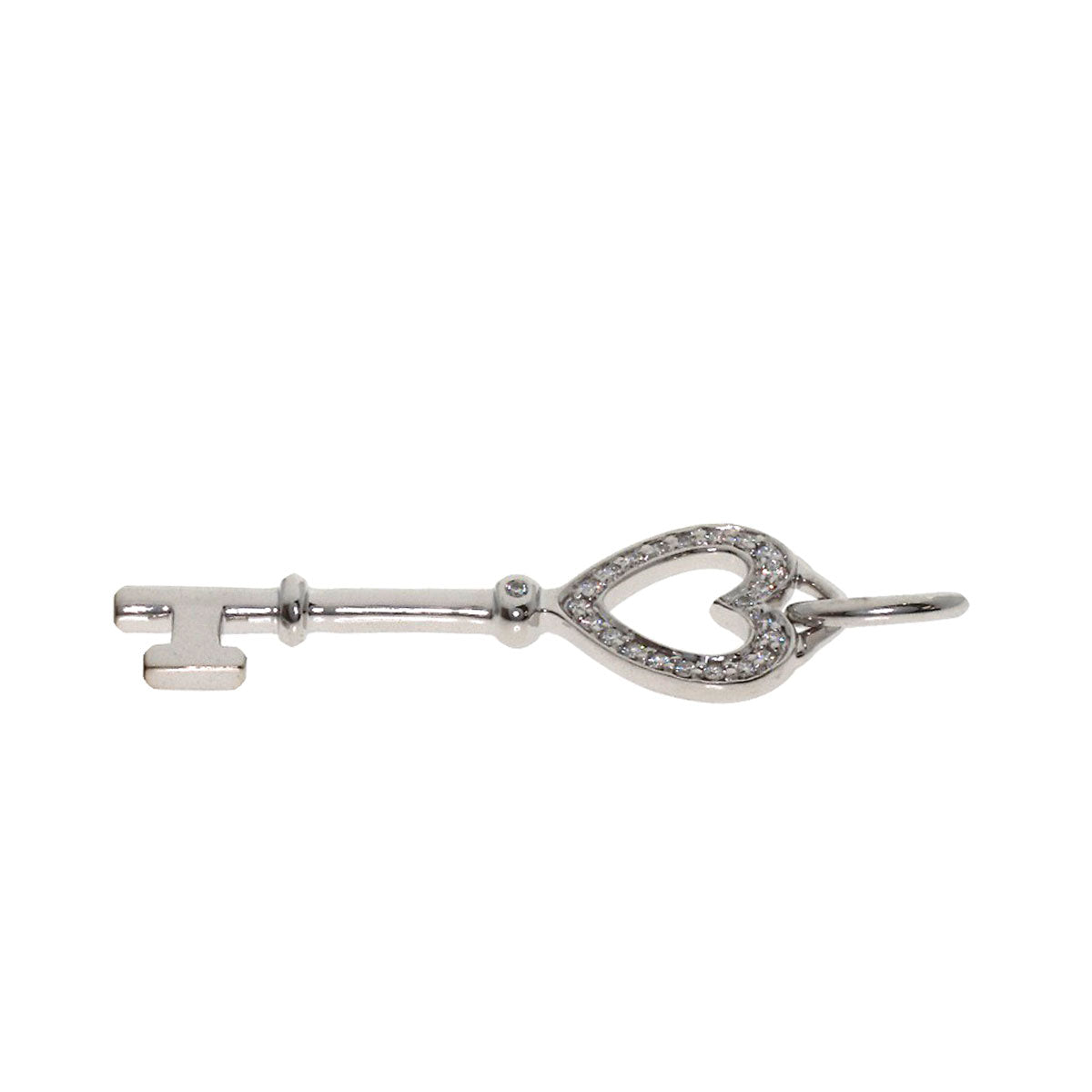 TIFFANY&Co. Heart Key Diamond Pendant top K18 White Gold Ladies [Used]