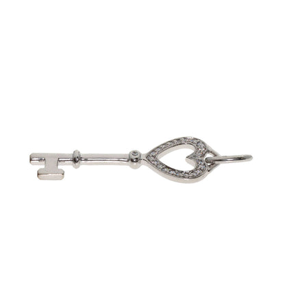 TIFFANY&Co. Heart Key Diamond Pendant top K18 White Gold Ladies [Used]