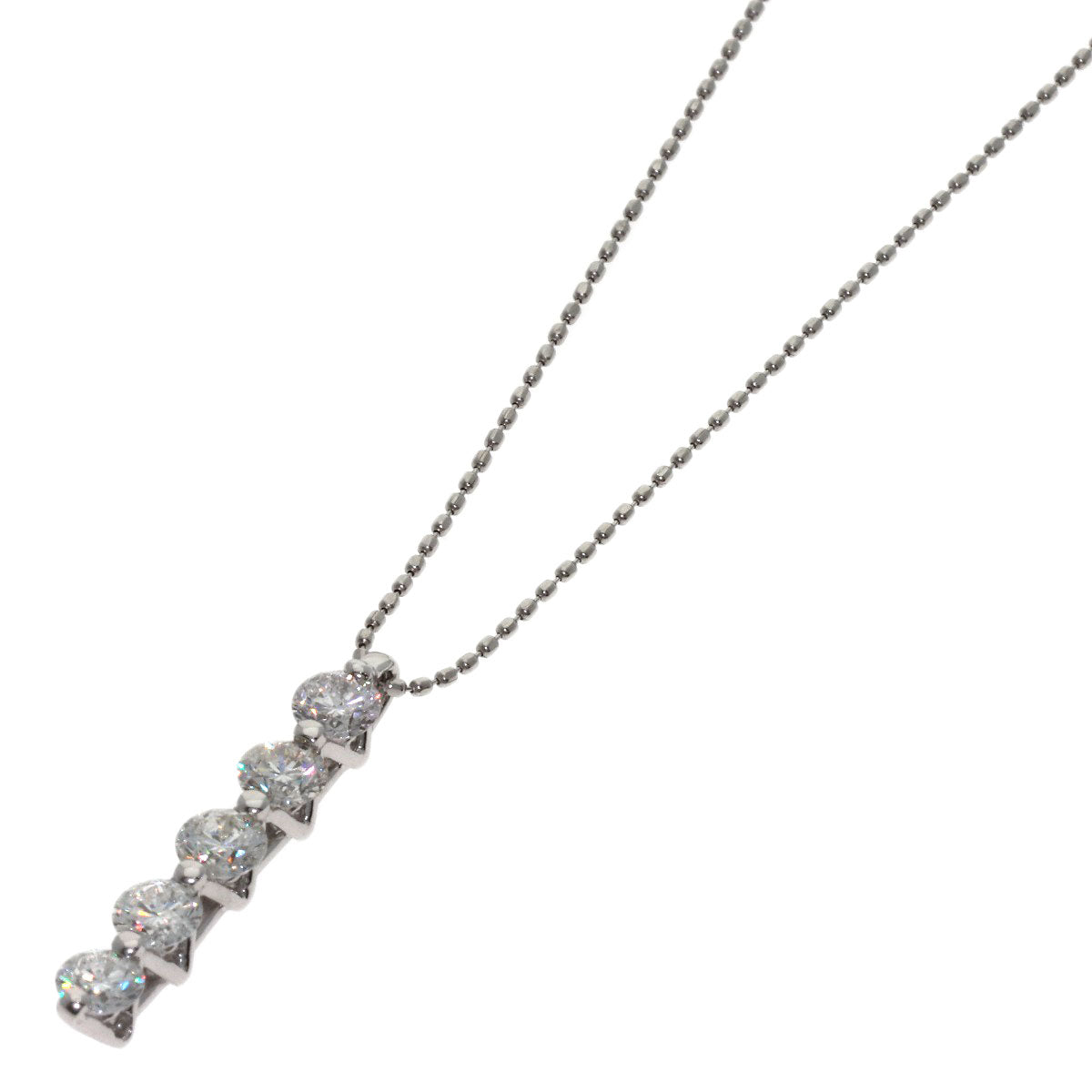 1ct Diamond Necklace Platinum PT900 PT850 2.8g　Ladies