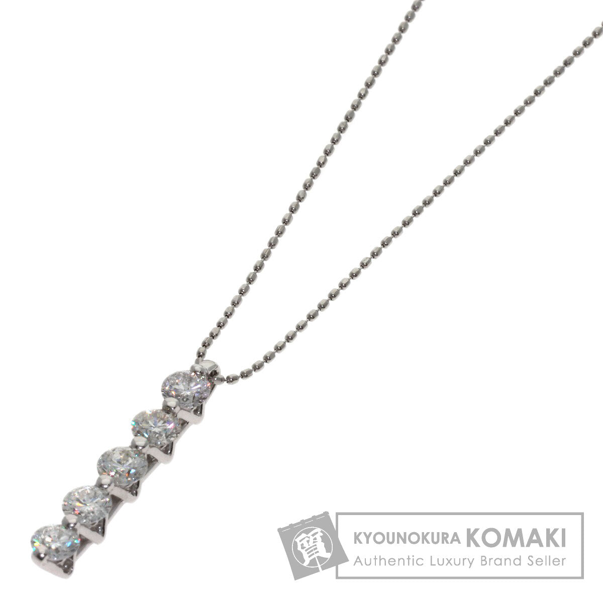 1ct Diamond Necklace Platinum PT900 PT850 2.8g　Ladies