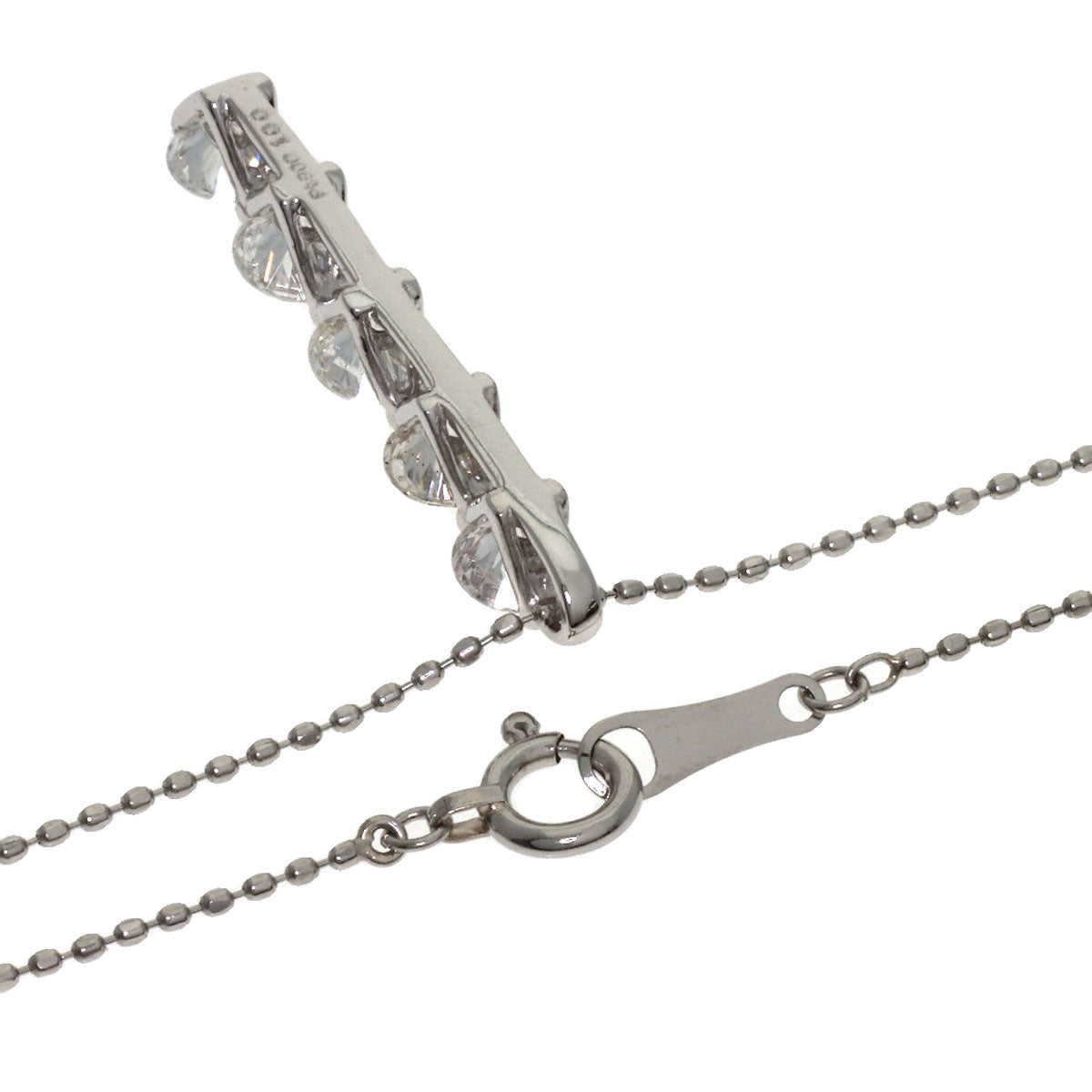 1ct Diamond Necklace Platinum PT900 PT850 2.8g　Ladies