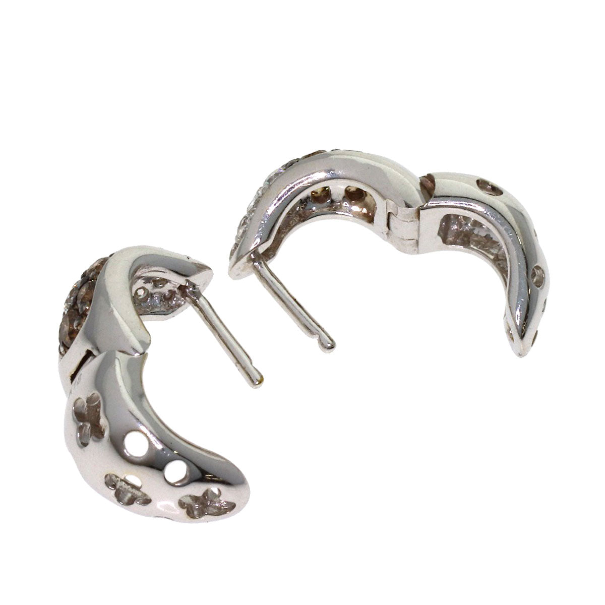 0.75ct Diamond earring K18 White Gold 4.7g　Ladies