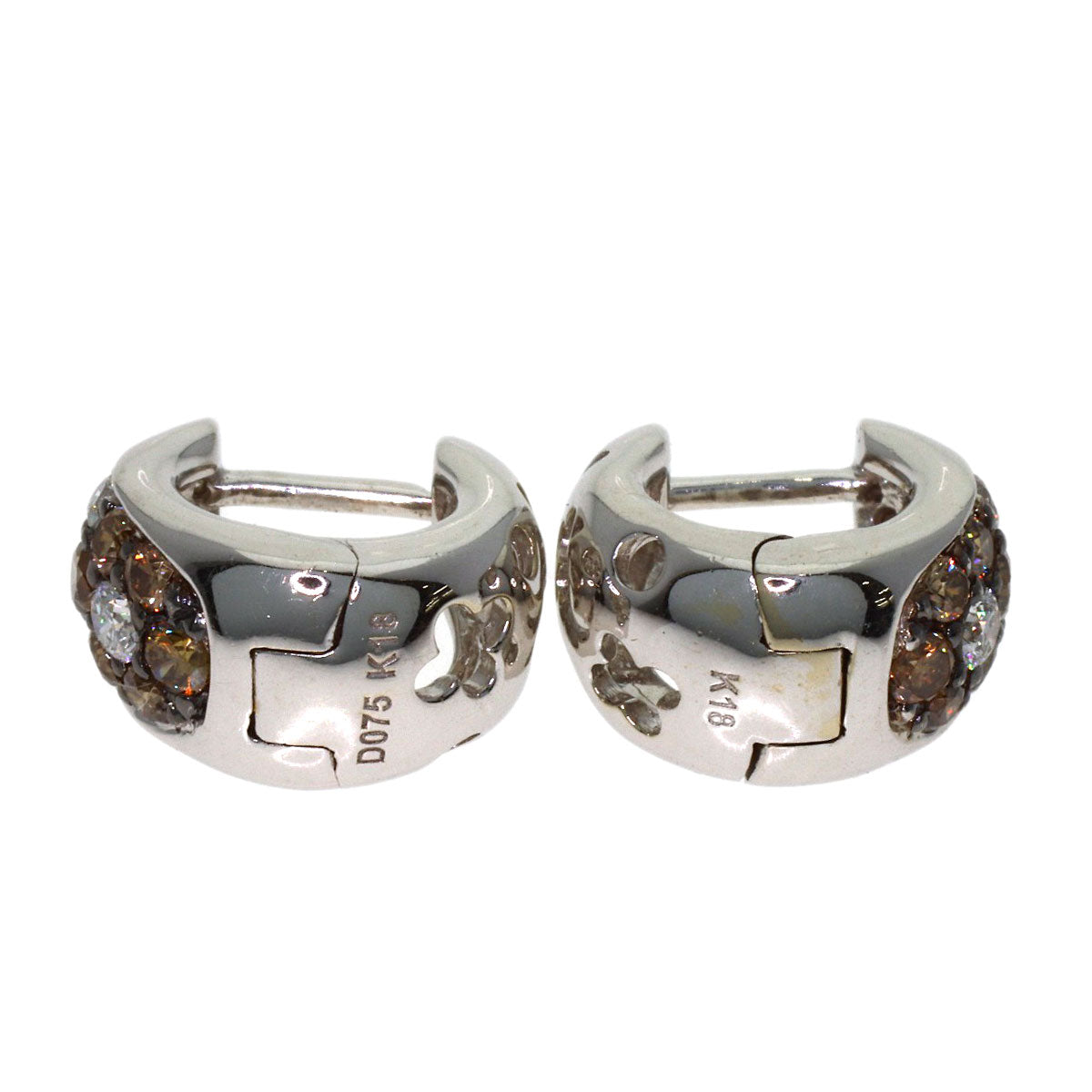 0.75ct Diamond earring K18 White Gold 4.7g　Ladies