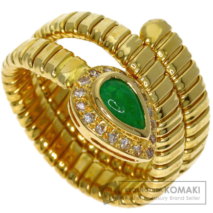 Emerald Diamond Ring K18 Yellow Gold 8.5g　Ladies
