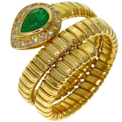 Emerald Diamond Ring K18 Yellow Gold 8.5g　Ladies