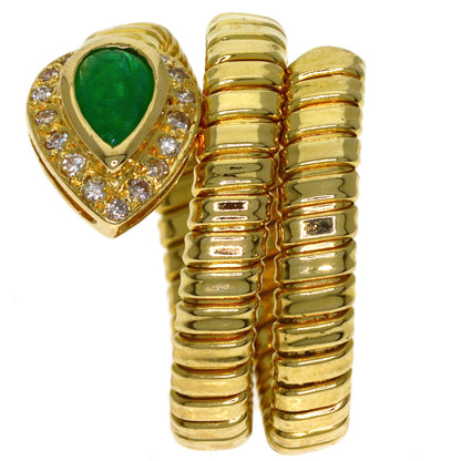 Emerald Diamond Ring K18 Yellow Gold 8.5g　Ladies